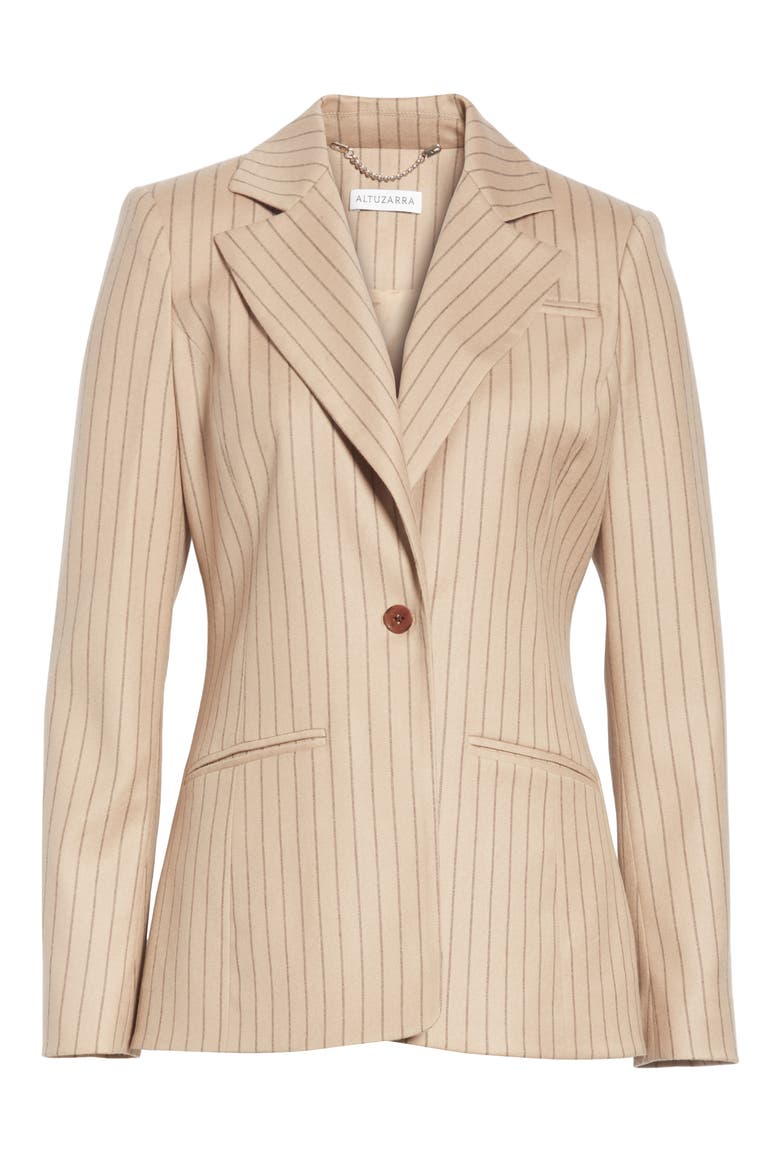 Pinstripe Jacket, Alternate, color, LIGHT CAMEL