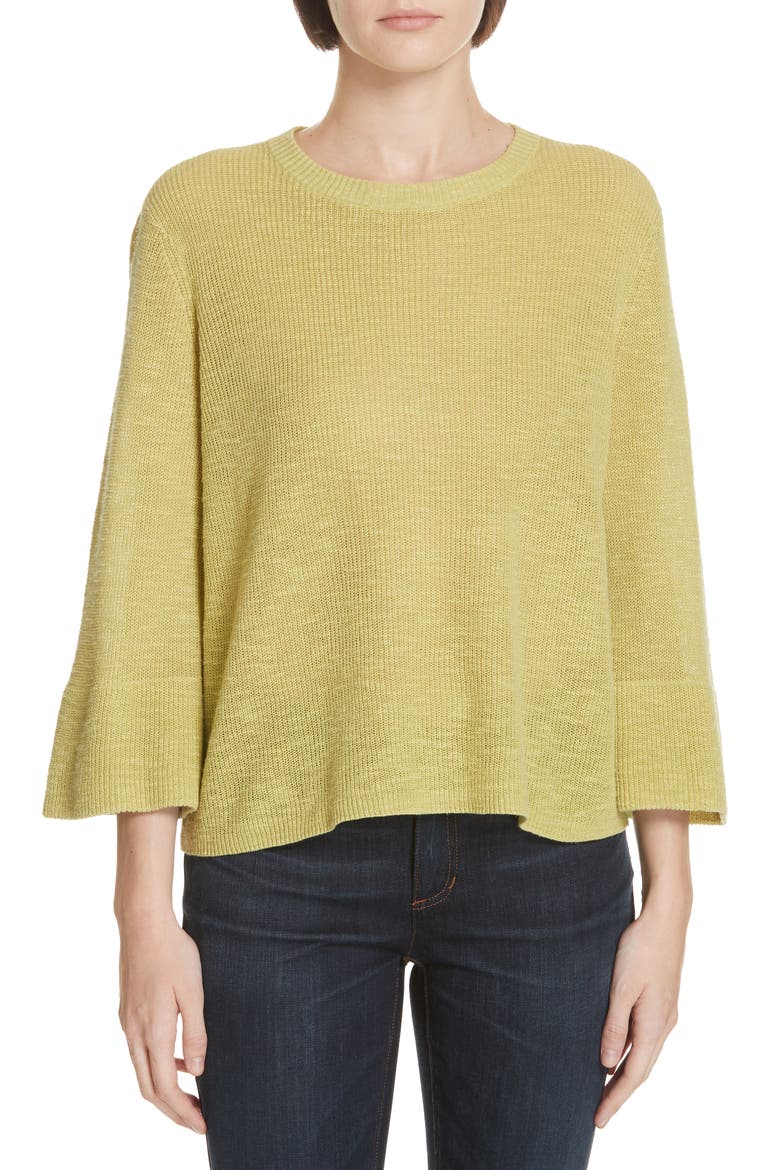 Linen & Cotton Sweater, Main, color, VERBENA