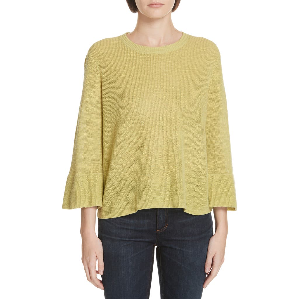 Eileen Fisher Linen & Cotton Sweater In Verbena