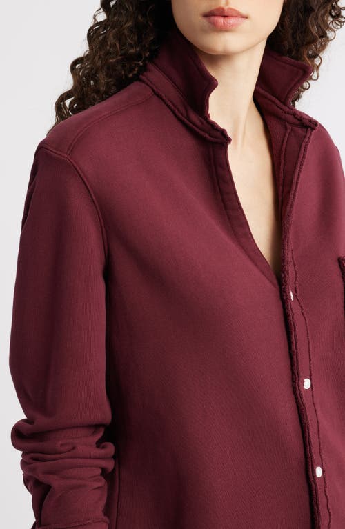 Frank & Eileen Eileen Relaxed Terry Button-up Shirt In Burgundy