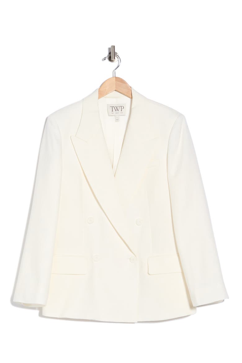 Harper Linen Double Breasted Blazer, Main, color, IVOIRE