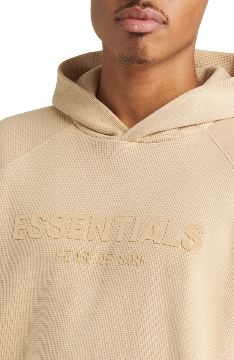Fear of God Essentials Waffle Knit Raglan Sleeve Hoodie, Alternate, color,