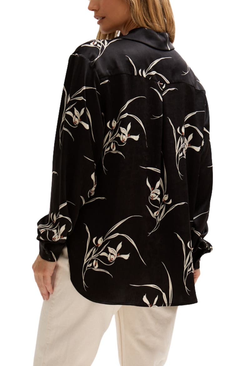 Lillibet Large Floral Print Shirt, Alternate, color, Black