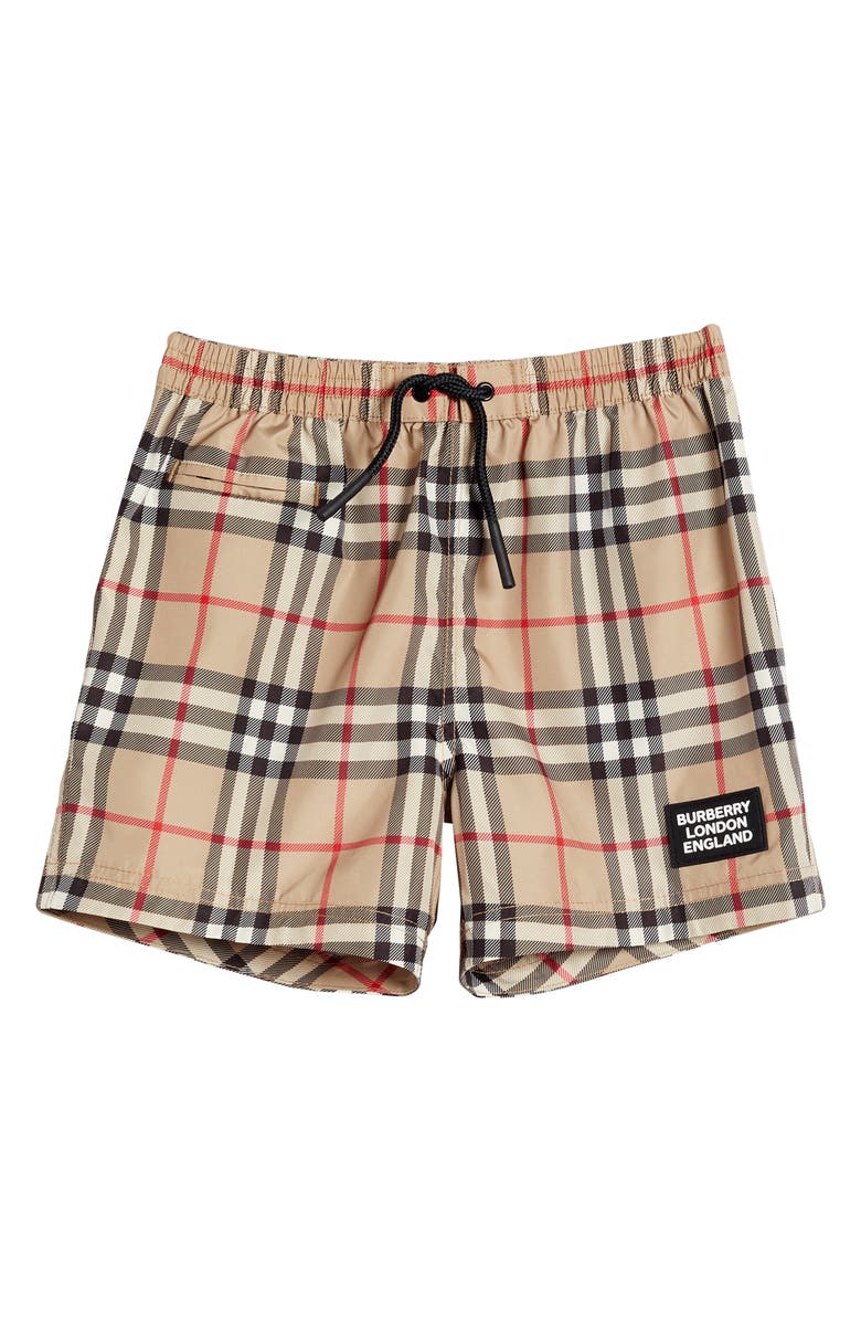 Burberry Kameron Check Swim Trunks, Main, color, 