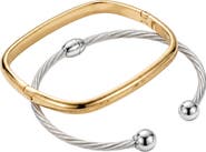ARGENTO VIVO Set of 2 Two Tone Bangle & Cuff Bracelets