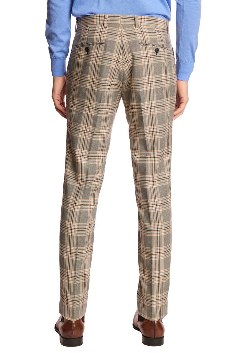 PAISLEY & GRAY Downing Slim Fit Flat Front Check Dress Pants, Alternate, color, Blue Grey Check