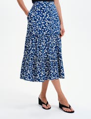 Finery London Isla Tiered Button Through Midi Skirt