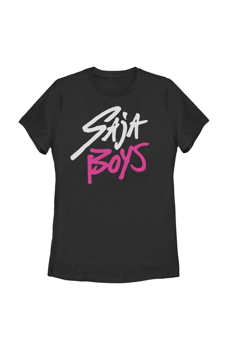 KPop Demon Hunters Women's KPop Demon Hunters Saja Boys Logo  Graphic T-Shirt, Main, color, Black