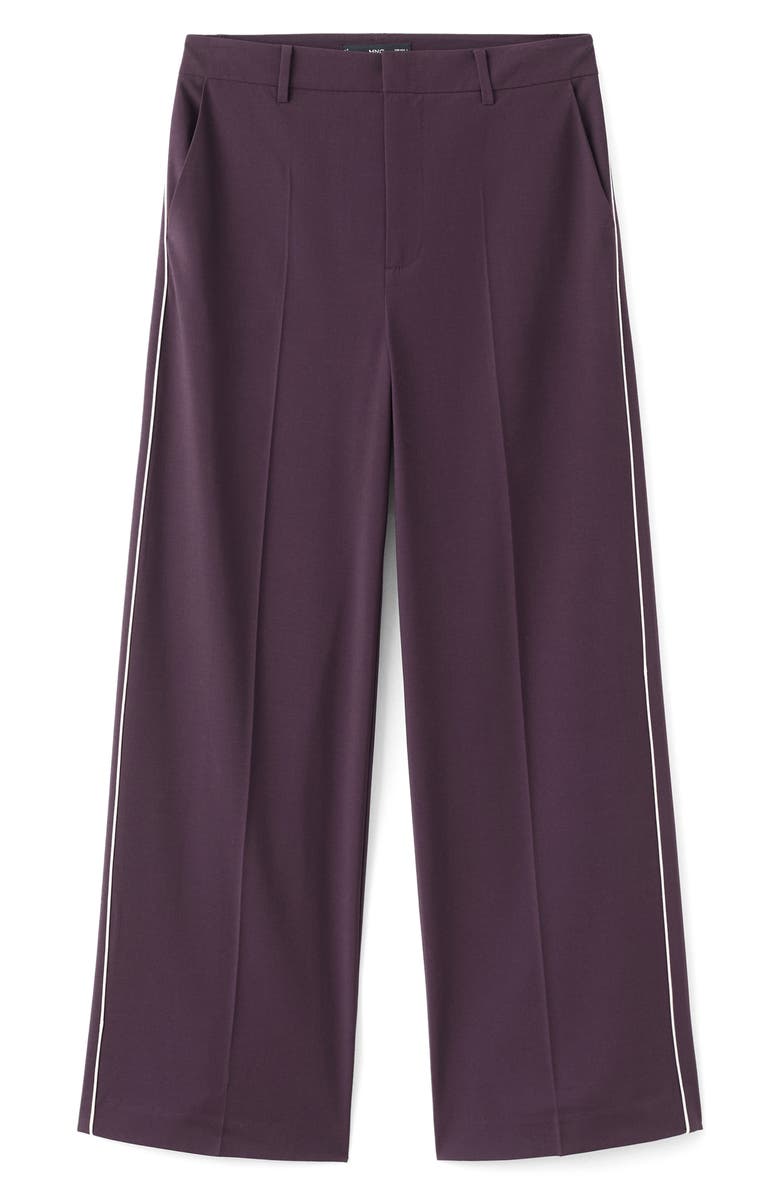 MANGO Side Stripe Pants, Alternate, color, Maroon