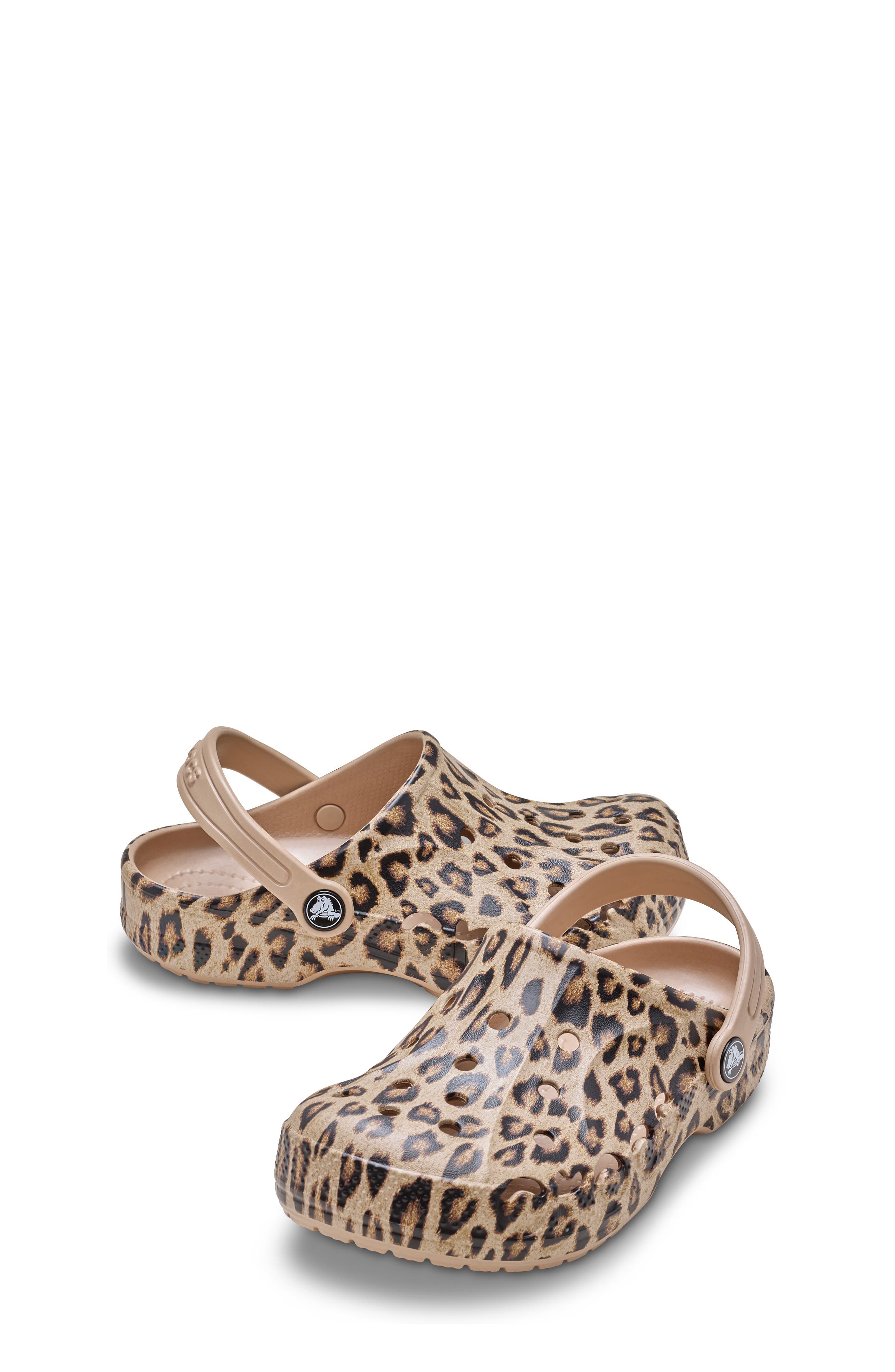 CROCS Kids' Baya Print Clog, Alternate, color, Gold Leopard