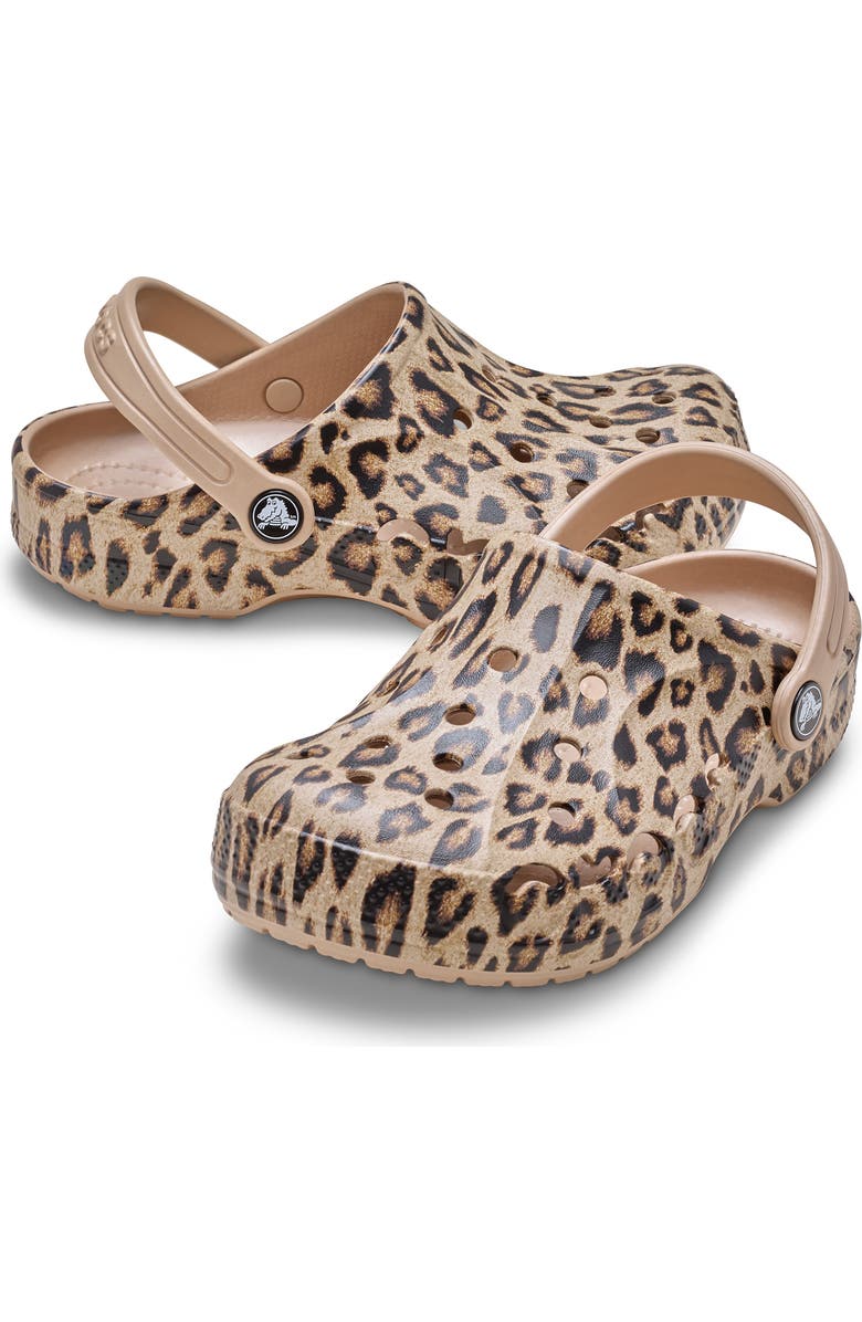 CROCS Kids' Baya Print Clog, Alternate, color, Gold Leopard