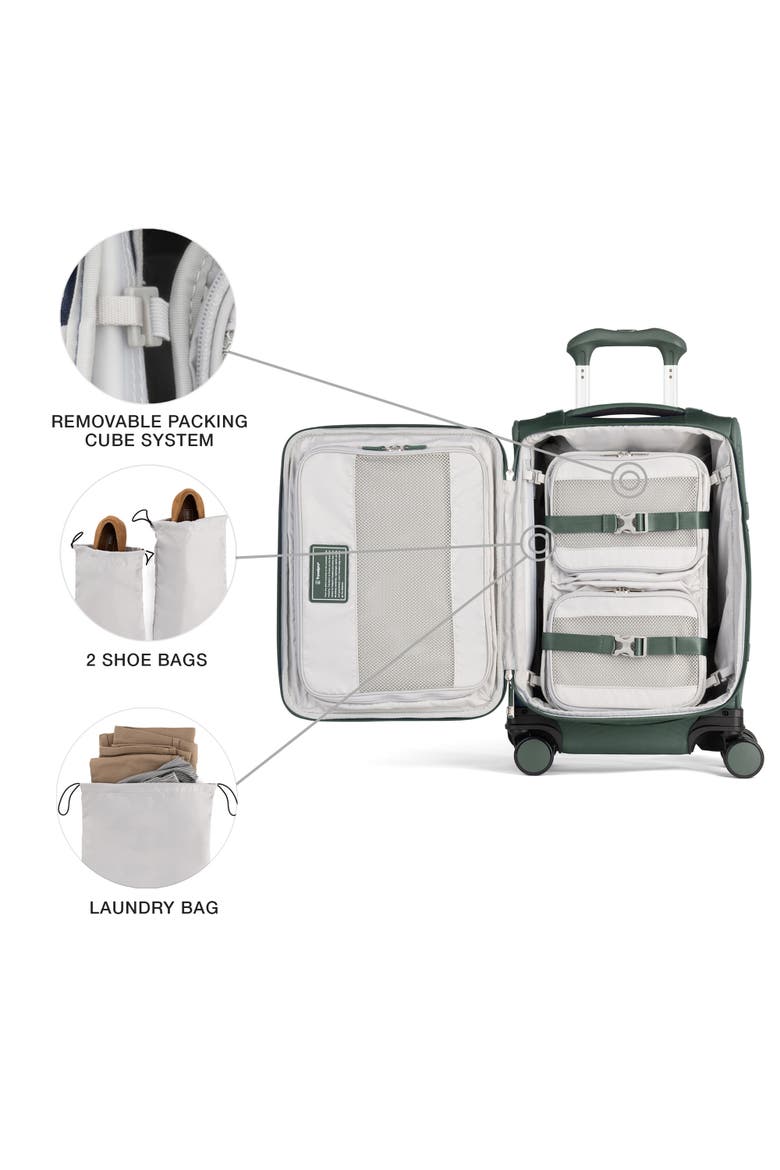 Versapack + Lightweight Softside Expandable 20" Compact Carry On Spinner Luggage, Alternate, color, Desert Sage
