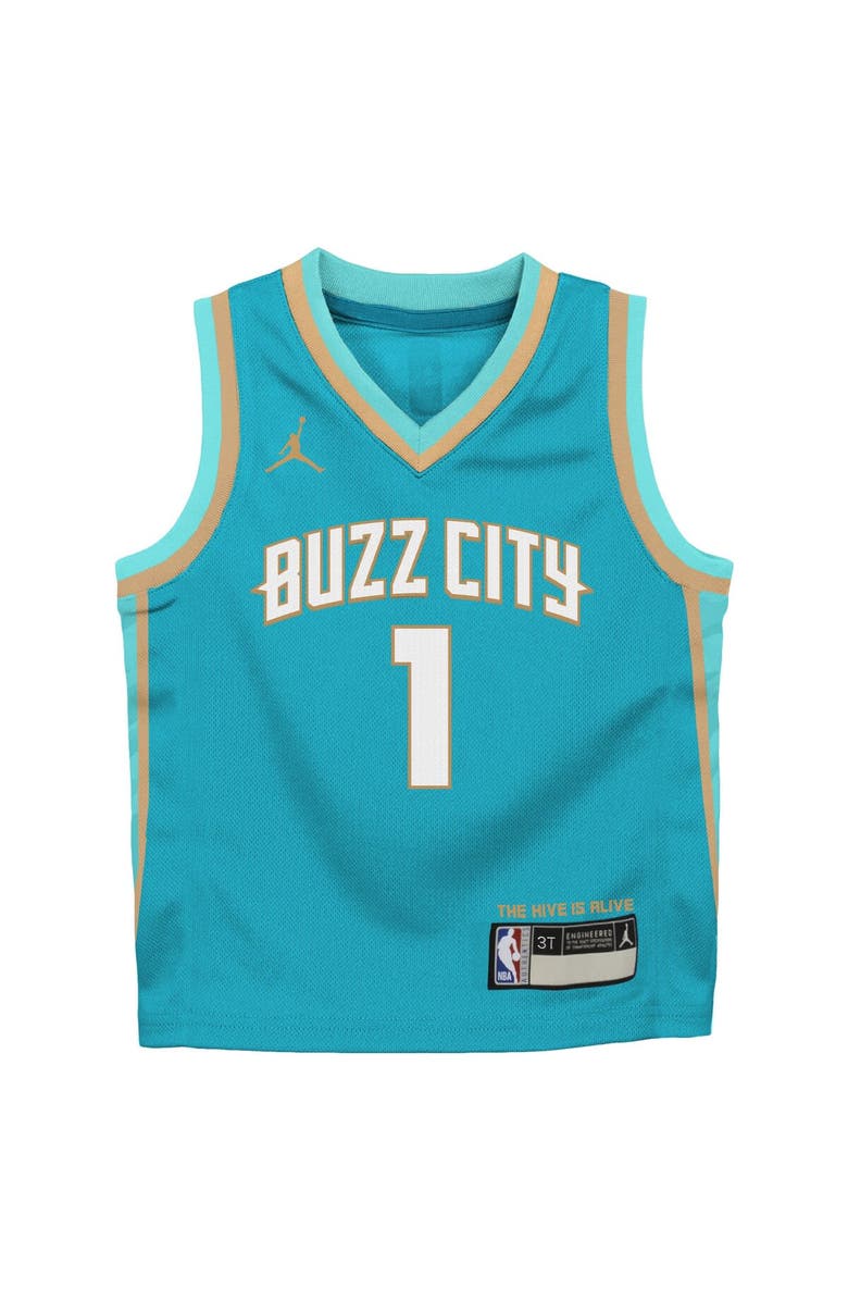 Jordan Brand Preschool Jordan Brand LaMelo Ball Teal Charlotte Hornets 2023/24 Swingman Replica Jersey - City Edition, Alternate, color,