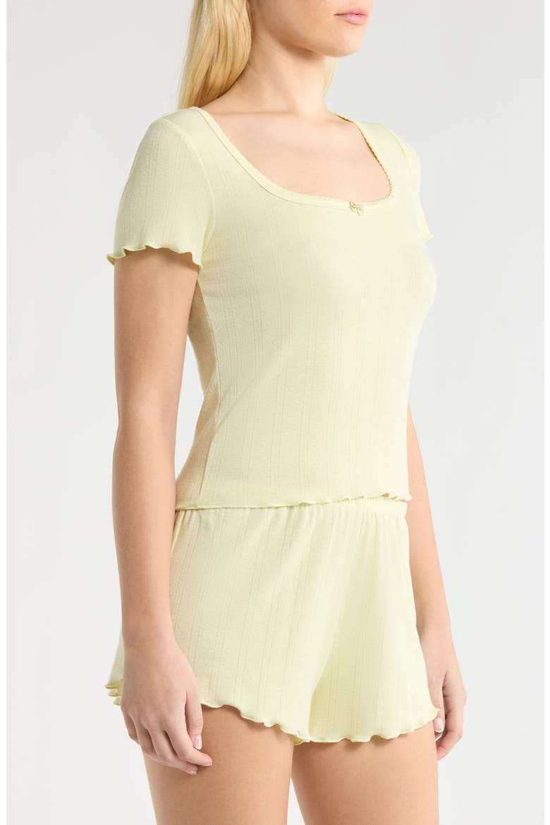 Pointelle Knit Short Pajamas, Alternate, color, GREEN FEATHER