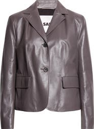 Jil Sander Crop Napa Leather Blazer