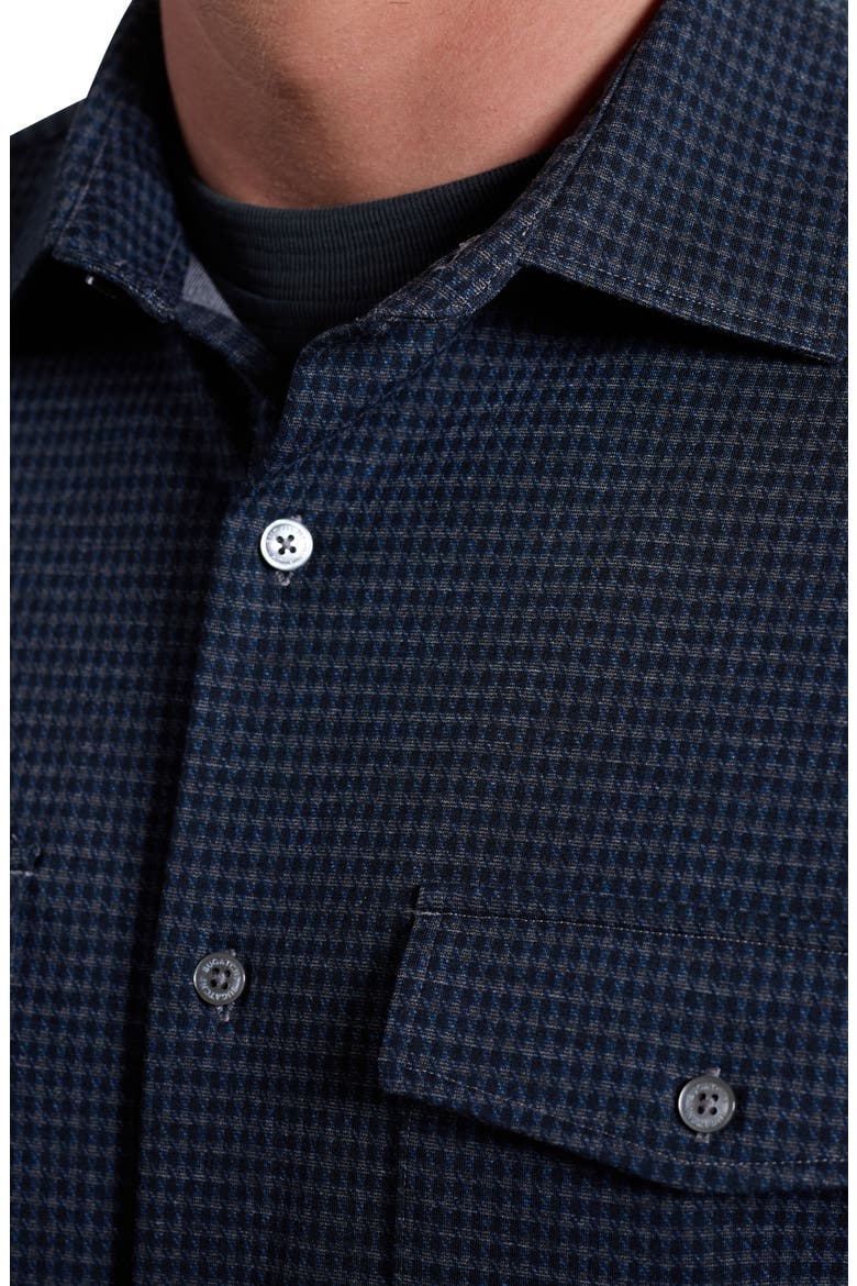 Knit Button-Up Shirt, Alternate, color, NAVY