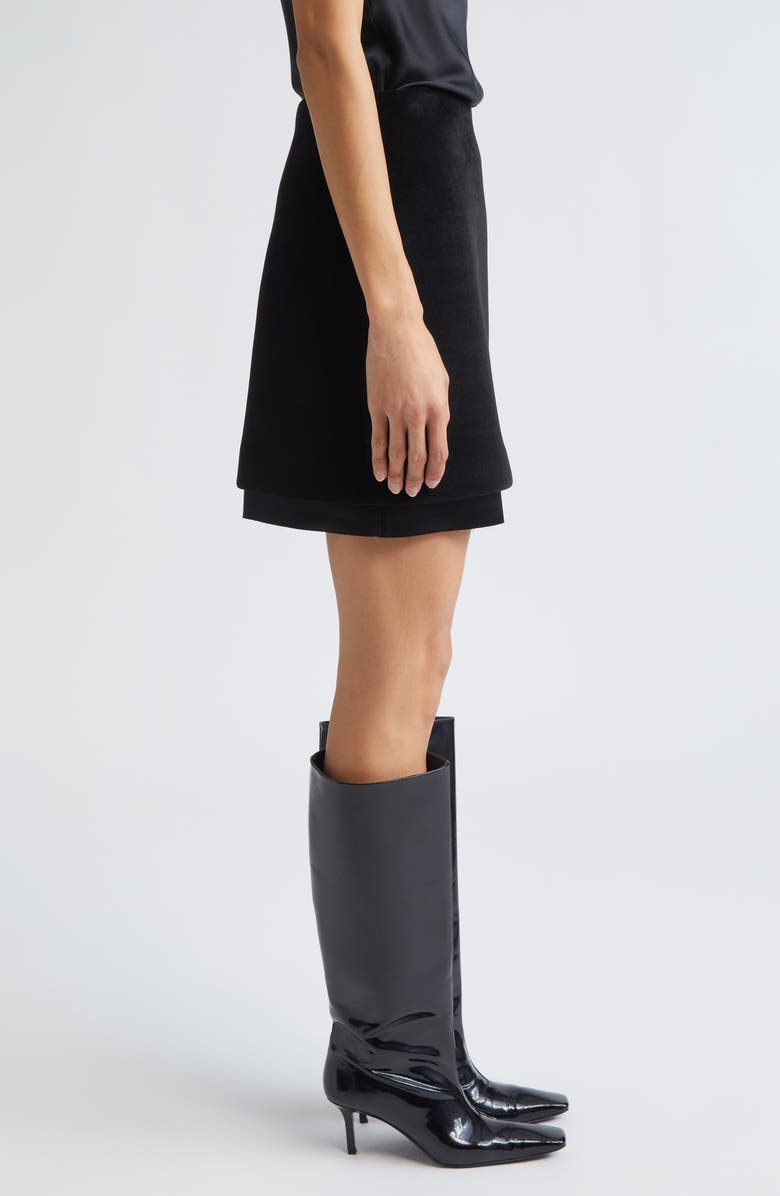 Jil Sander Layered Miniskirt, Alternate, color, Black