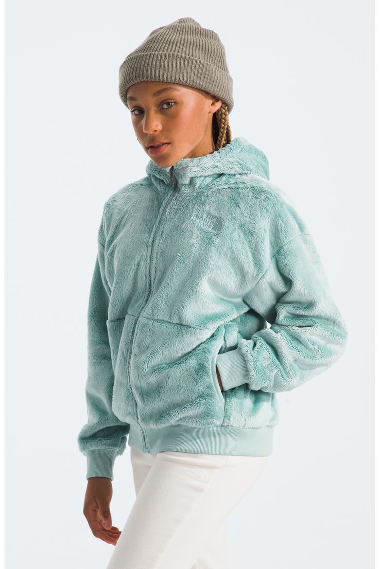 Kids' Osito High Pile Fleece Full Zip Hoodie, Alternate, color, MUTED PINE