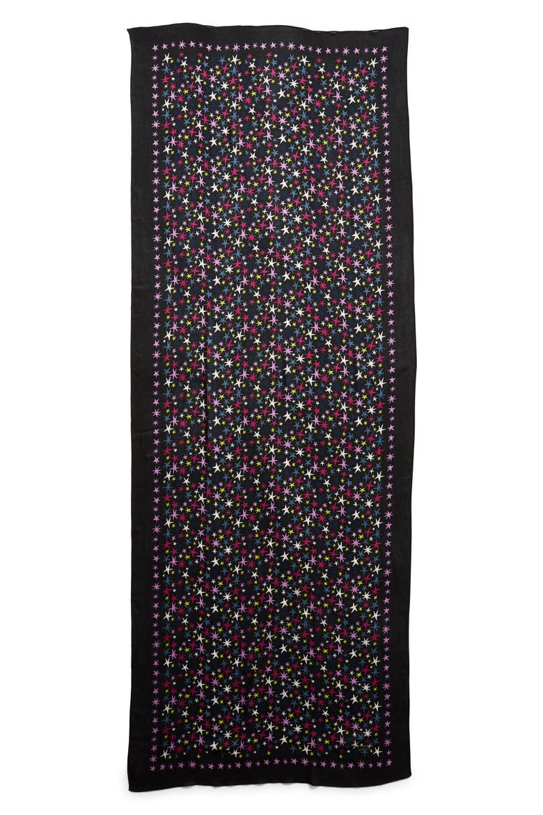 stars scarf, Alternate, color, BLACK