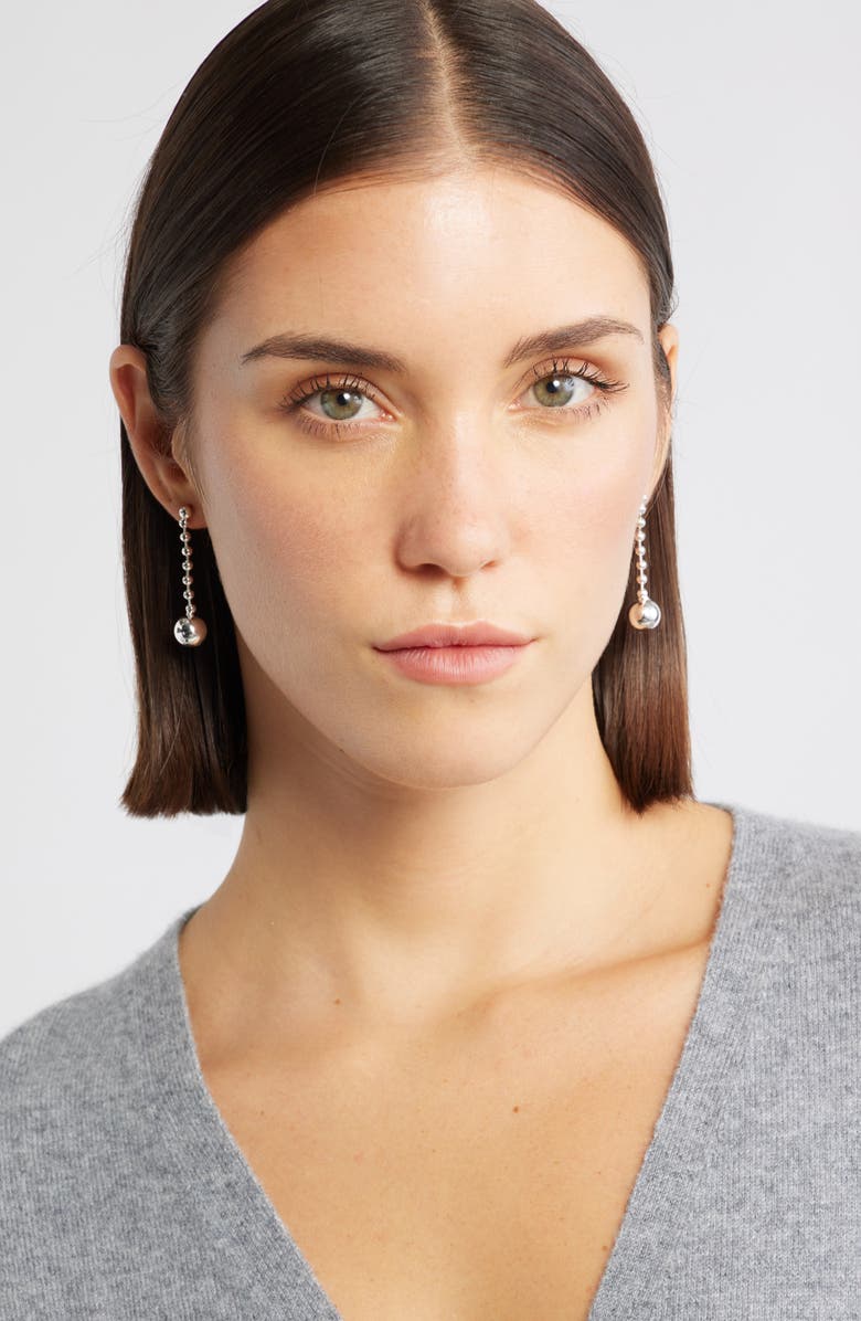 Nordstrom Ball Chain Orb Drop Earrings, Alternate, color, Silver