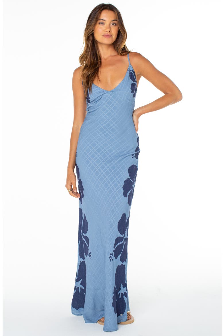 Lush Oasis Floral Maxi Dress, Alternate, color, INFINITY BLUE