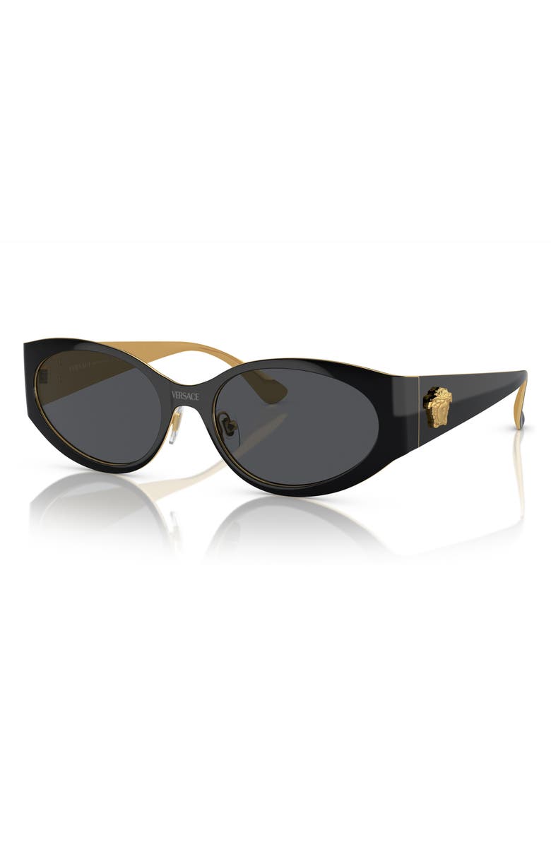 Versace 56mm Oval Sunglasses, Alternate, color,