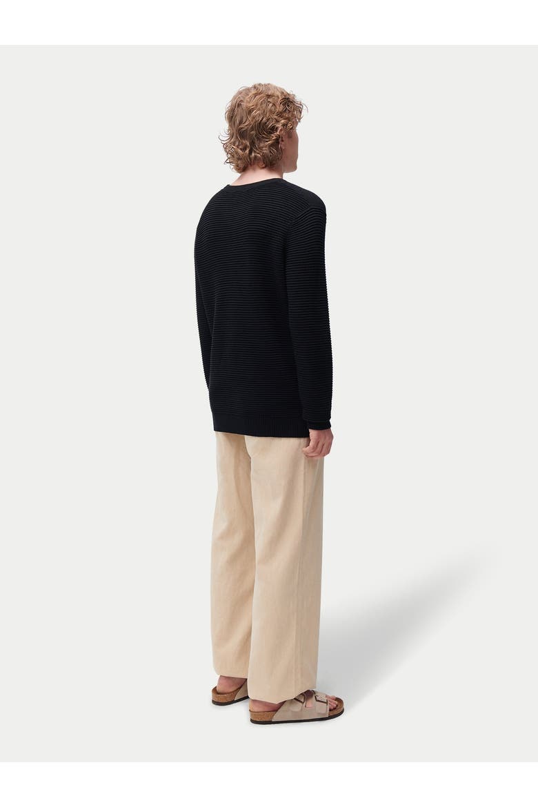 Textured-Knit Silk Cashmere Sweater, Alternate, color, blue graphite