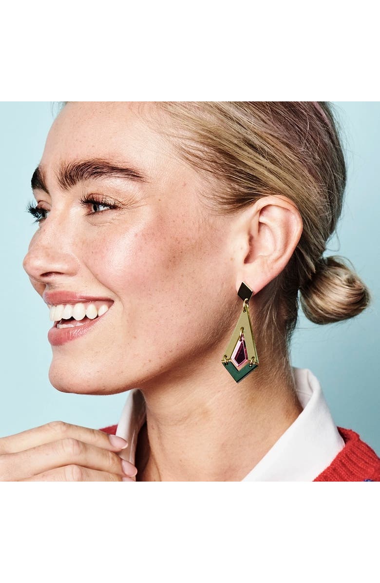Toolally Art Deco Diamond Drops - Lime Zest, Pink Mirror & Emerald, Alternate, color, Lime Zest