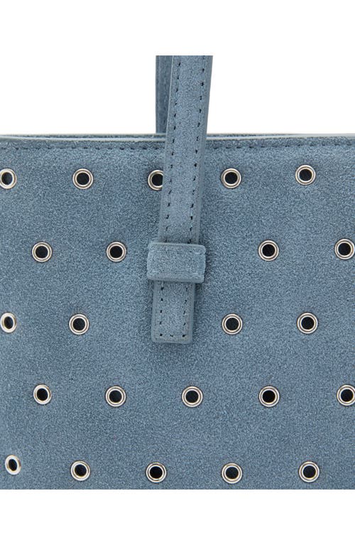 Mango Die-cut Leather Shopper Bag In Blue