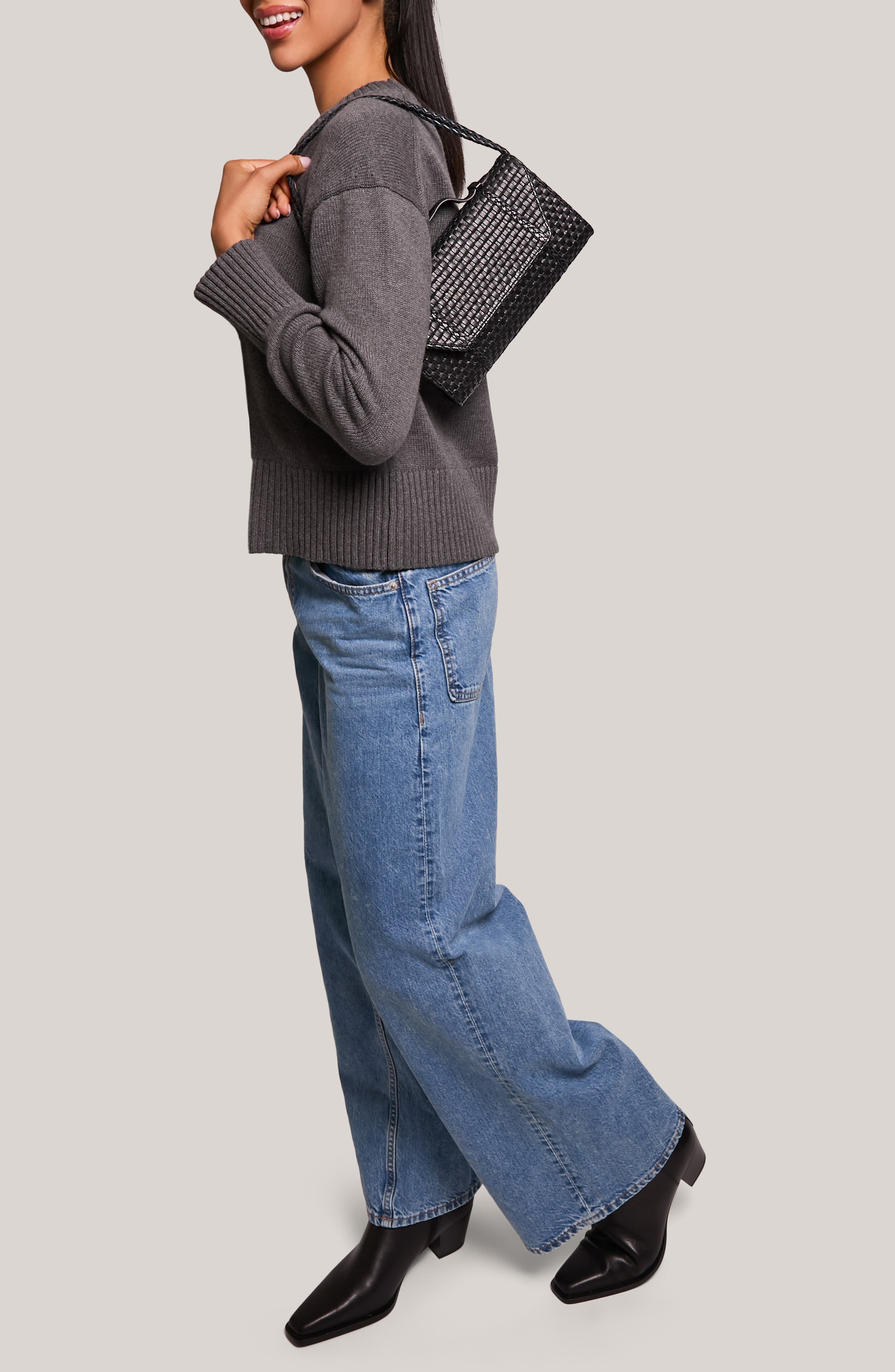 AIMEE Chelsea Woven Lether Convertible Clutch, Alternate, color, 