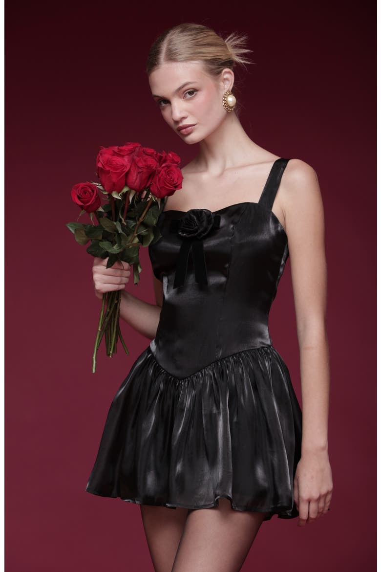 Sleeveless Fit & Flare Minidress, Alternate, color, BLACK