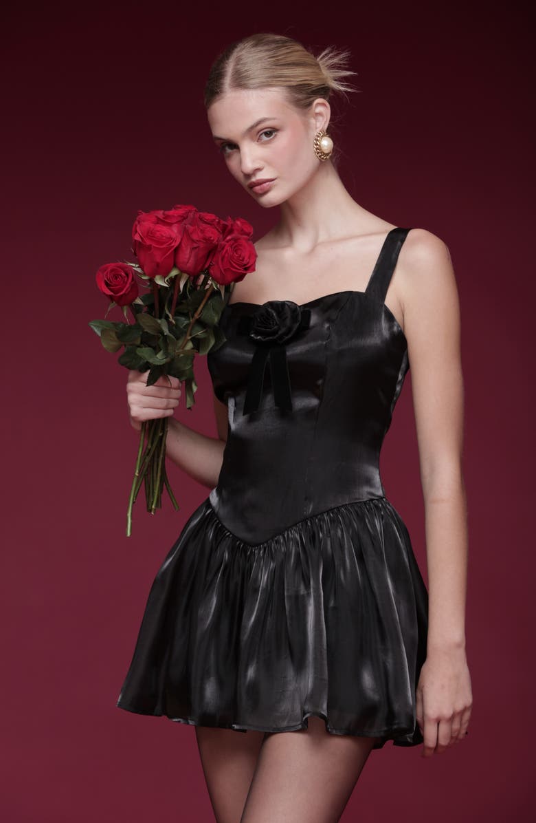 Avec Les Filles Sleeveless Fit & Flare Minidress, Alternate, color, Black