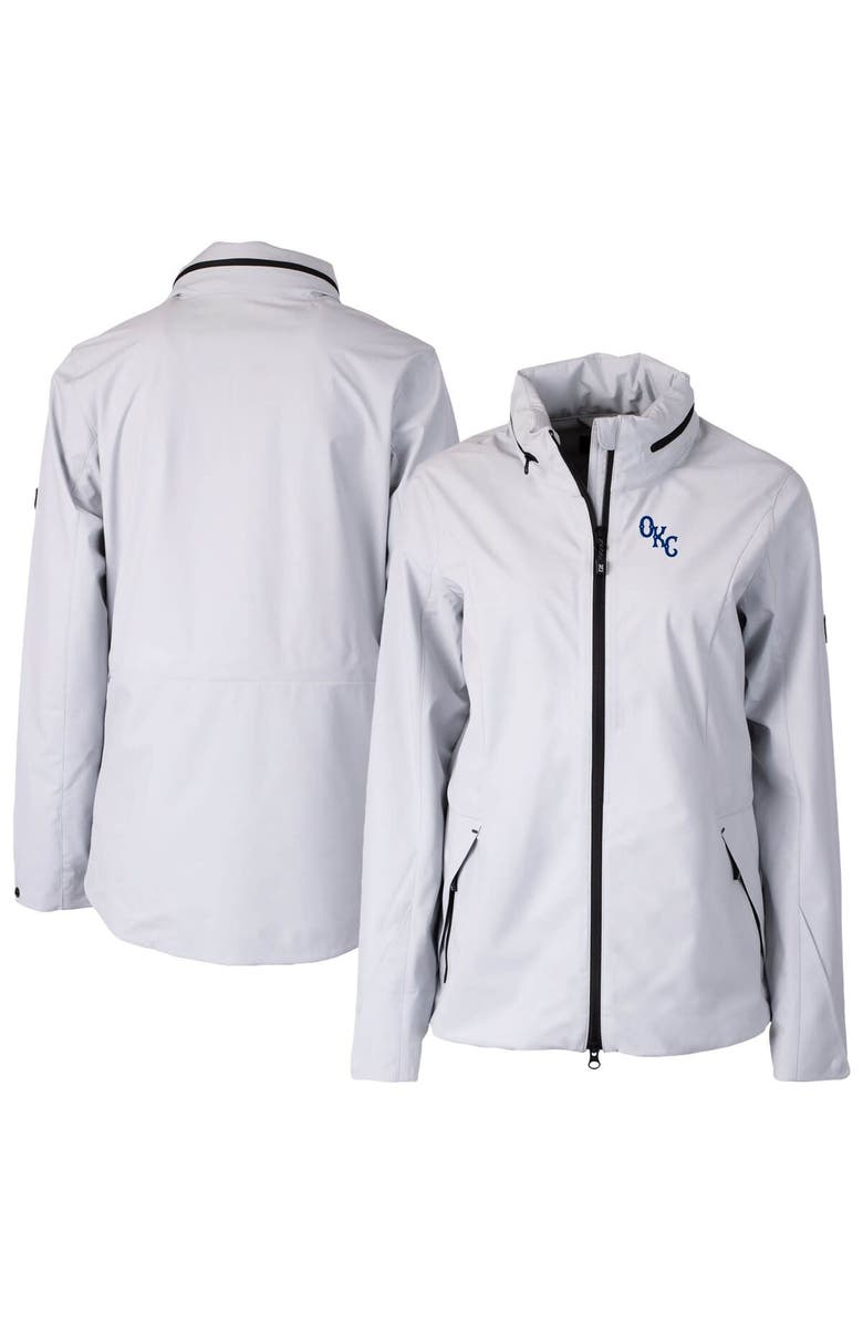 Cutter & Buck Women's Cutter & Buck Gray Oklahoma City Baseball Club WeatherTec Vapor Water Repellent Stretch Full-Zip Rain Jacket, Alternate, color, Gray