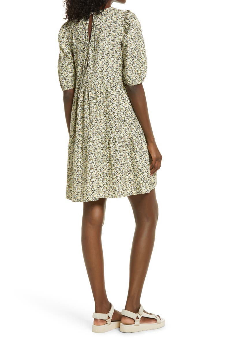 Lykke Puff Sleeve Floral Print Dress, Alternate, color, BIRCH AOP LYKKE