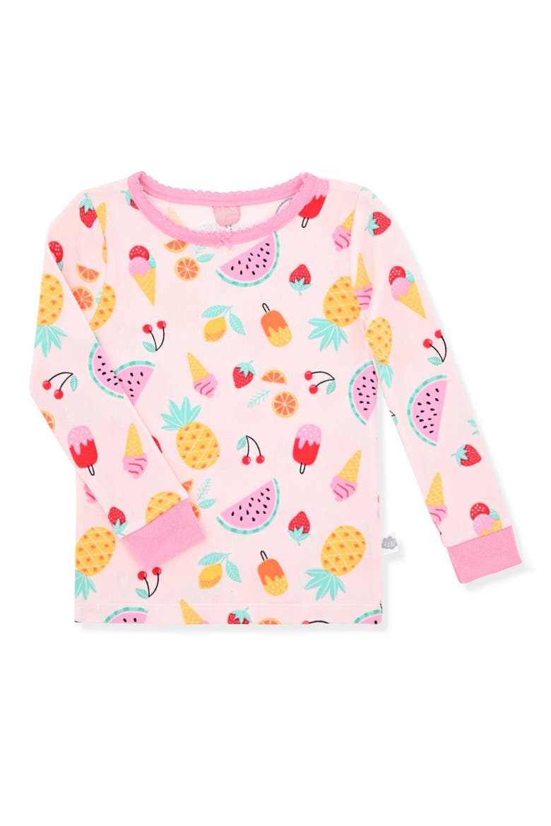 Kids' Fruit Fitted Two-Piece Pajamas & Socks Set, Alternate, color, PINK