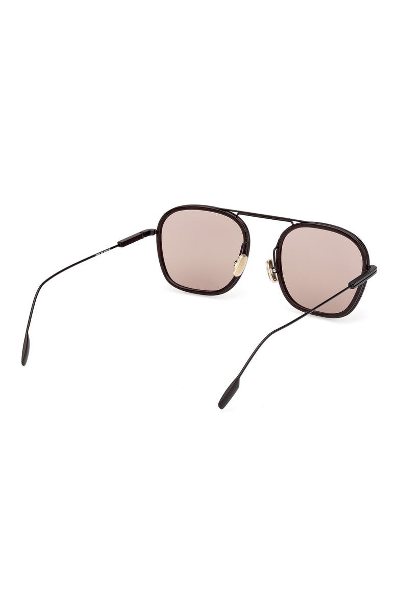 51mm Navigator Sunglasses, Alternate, color, MATTE DARK BROWN AND STRIPED DARK BROWN / BROWN LENSES