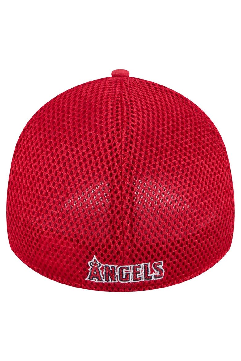 Men's New Era Red Los Angeles Angels Subtle Camo 39THIRTY Flex Hat, Alternate, color, Red