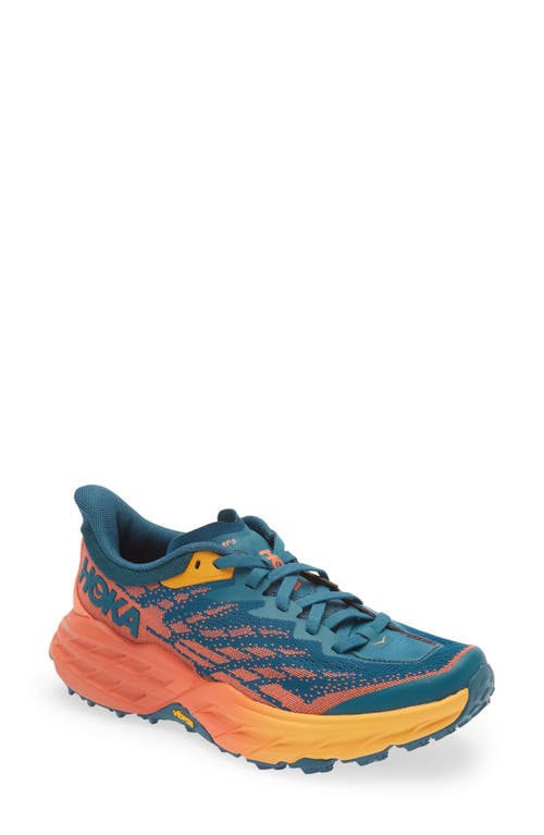 Hoka Speedgoat 5 Logo-detailed Mesh Sneakers In Blue Coral/camellia
