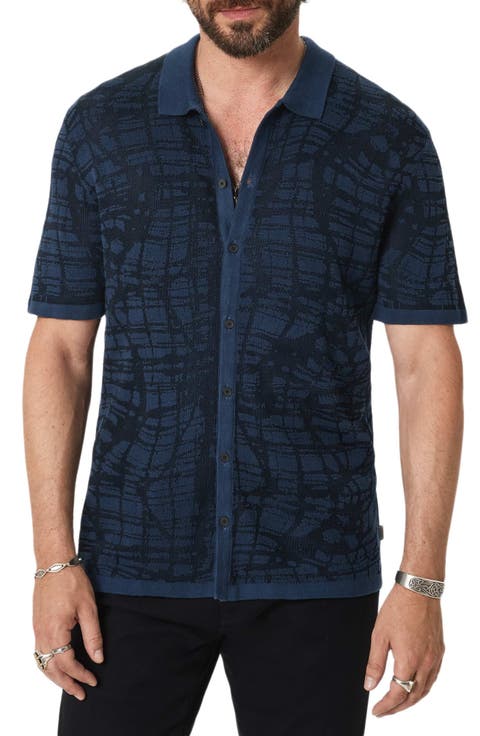 Cayden Jacquard Short Sleeve Full Button Cardigan
