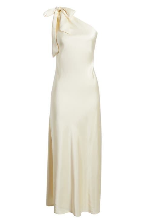 Bow One-Shoulder Maxi Dress