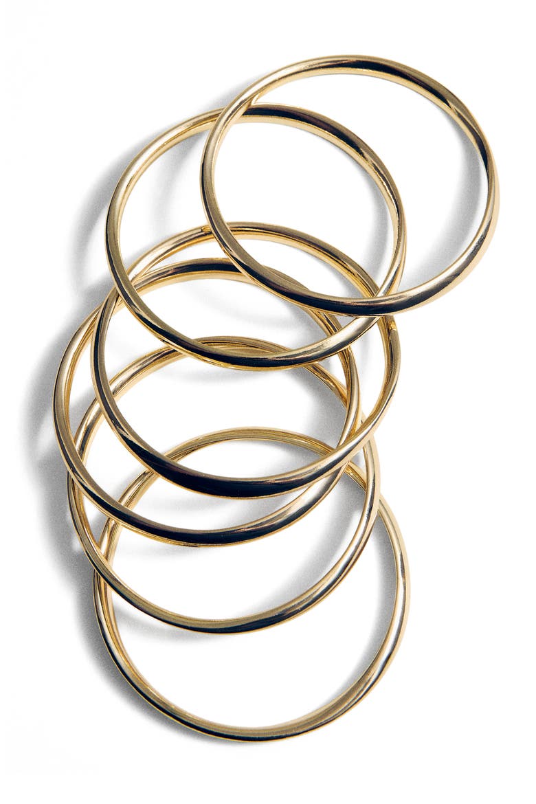 Mixed Bangle Bracelet Set, Alternate, color, GOLD
