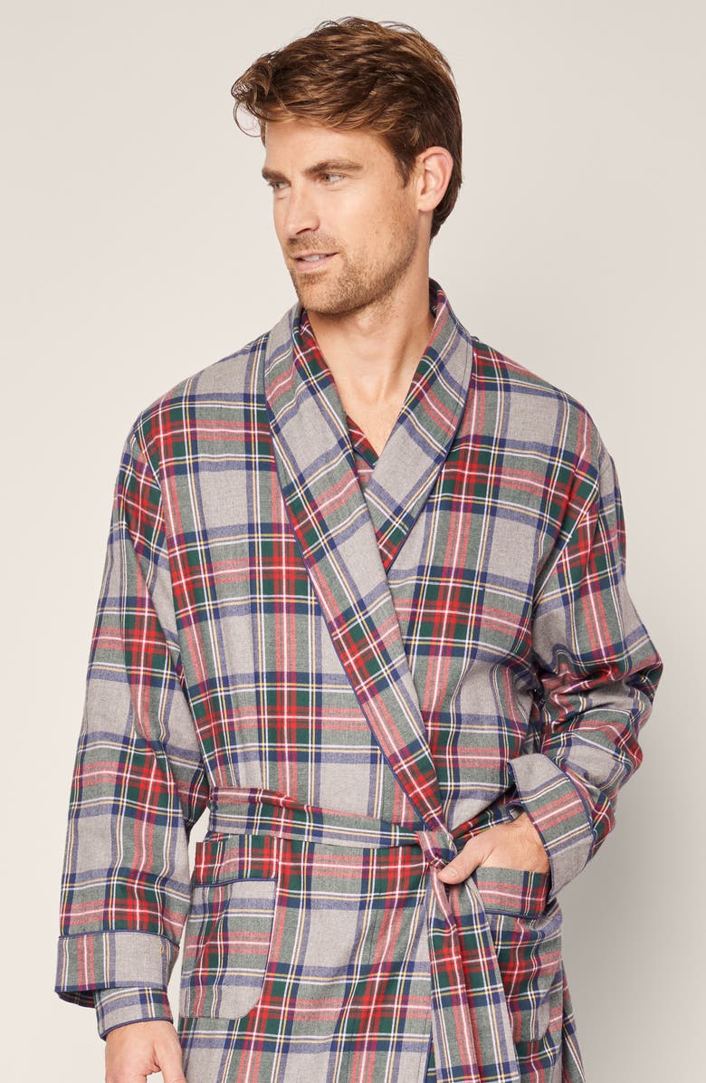 Petite Plume Westinster Tartan Cotton Flannel Robe, Alternate, color, 