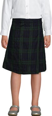Lands' End Girls Plus Plaid A-line Skirt Below The Knee