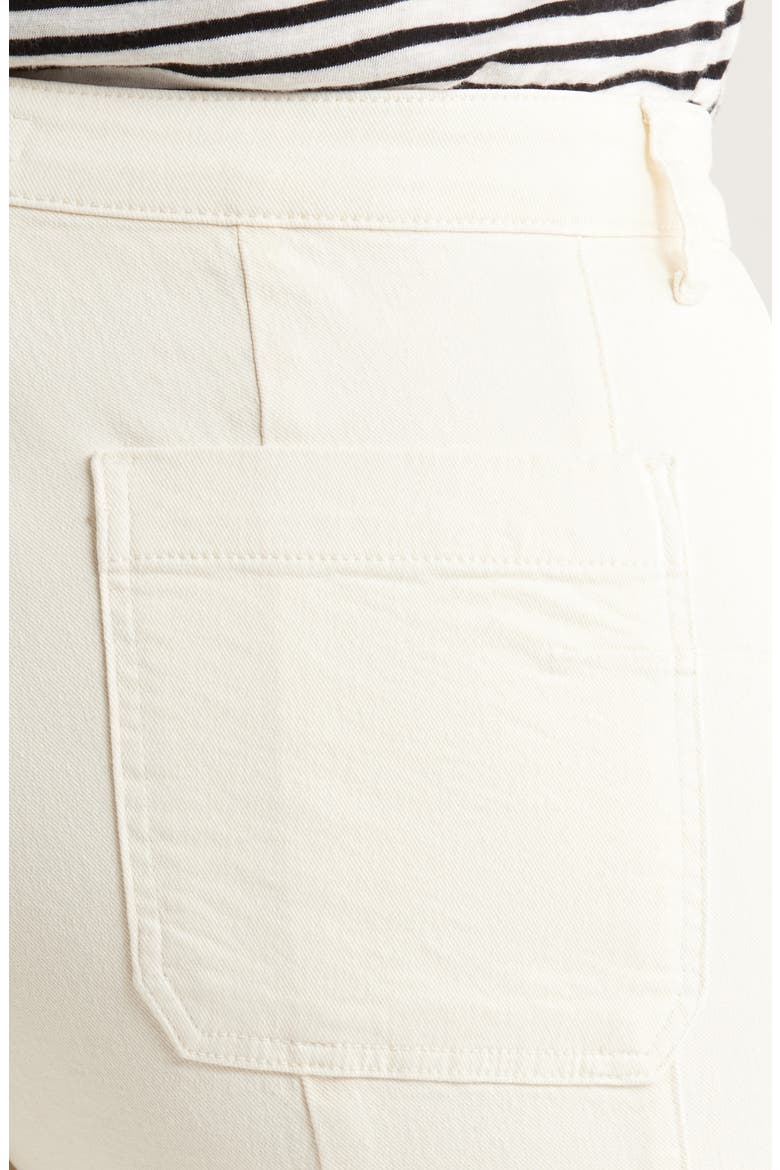 Patch Pocket High Waist Crop Wide Leg Jeans, Alternate, color, ECRU