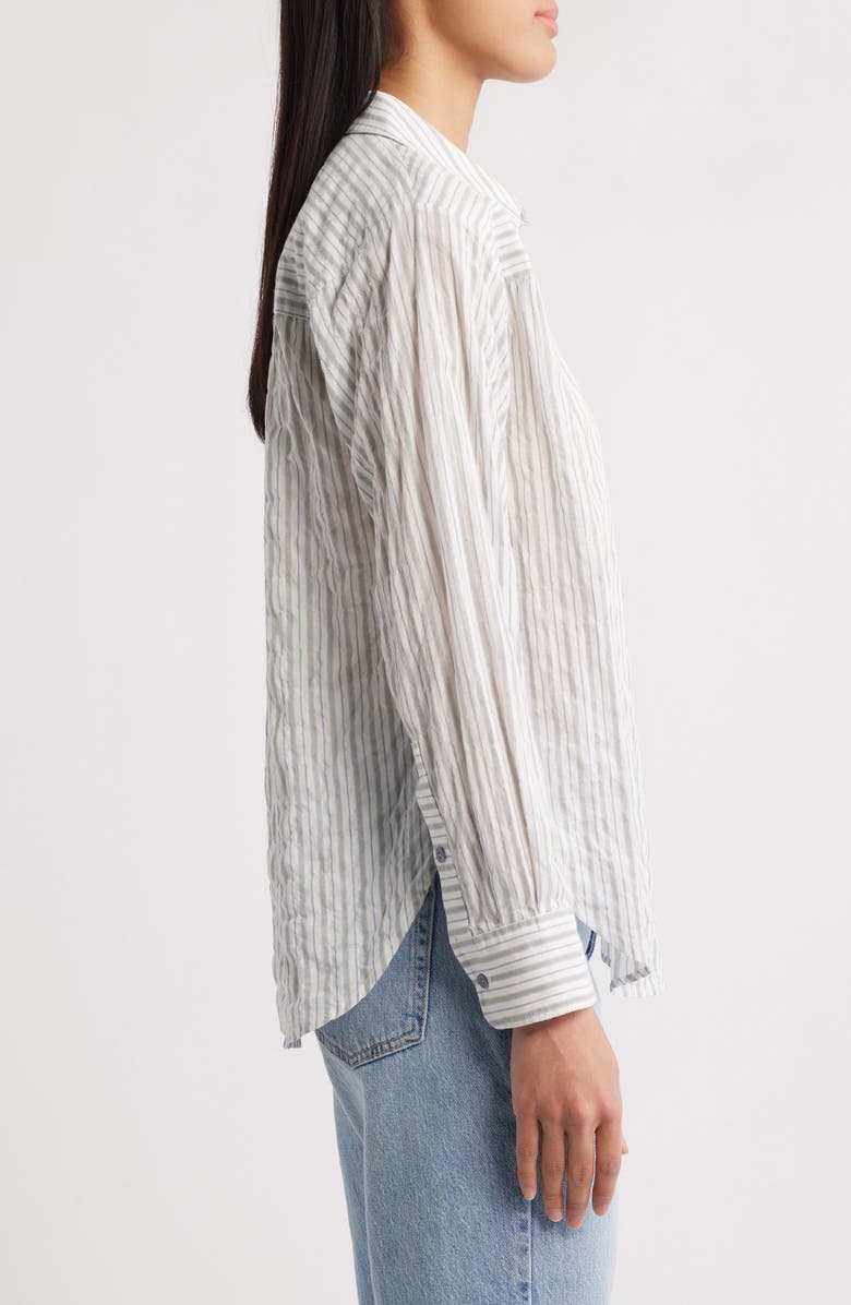 MARGARET O'LEARY Marina Stripe Stretch Cotton Popover Shirt, Alternate, color, 