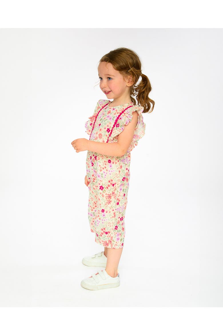 Sleeveless Muslin Flowers Jumpsuit, Alternate, color, Off White Printed Flowers