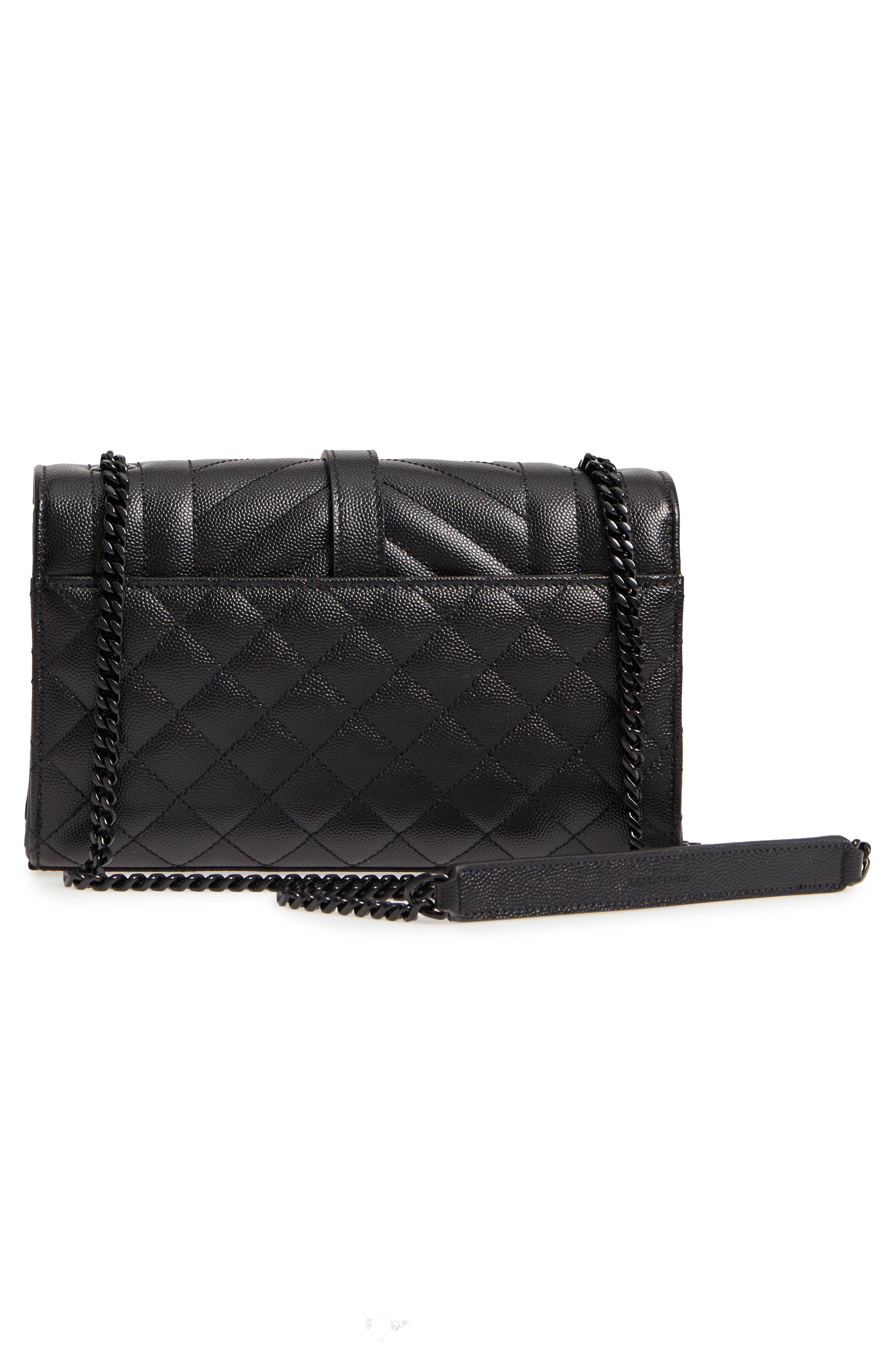 Saint Laurent Small Cassandre Leather Shoulder Bag, Alternate, color, 