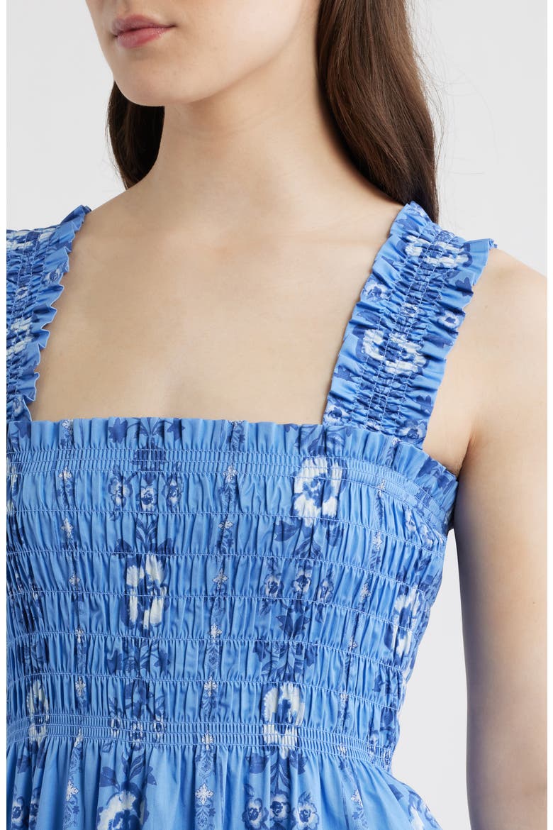 The Kimmy Smocked Sleeveless Maxi Dress, Alternate, color, ARCADIA BORDER BLUE