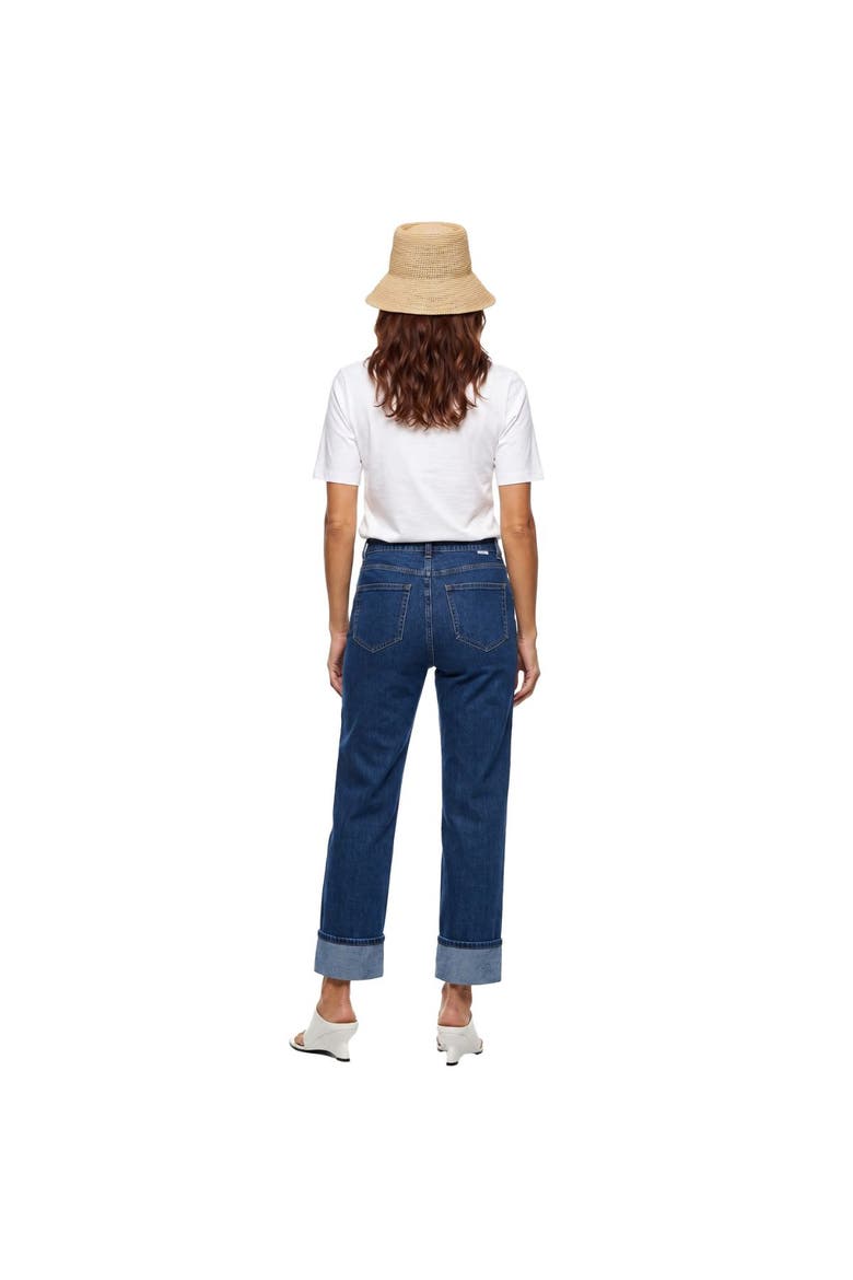 Straight Leg Cuff Jeans, Alternate, color, Dark Wash