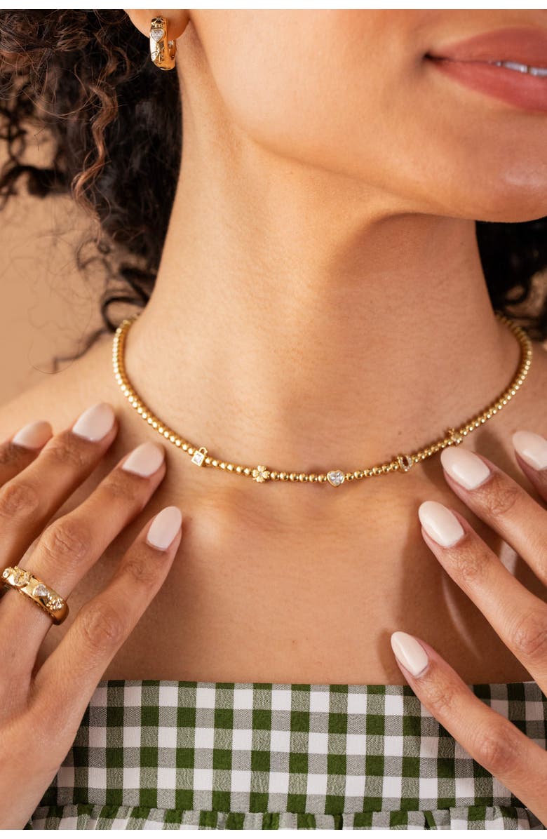 Alex and Ani Love Luck Metal Tennis Necklace, Alternate, color, Gold